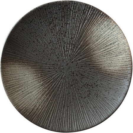 Farfurie steak / fine dining 20.5cm, neagra, design japonez, ceramica