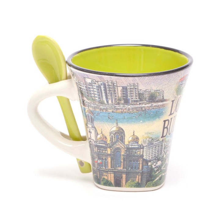 Чаша България, За кафе, Керамична, Многоцветна