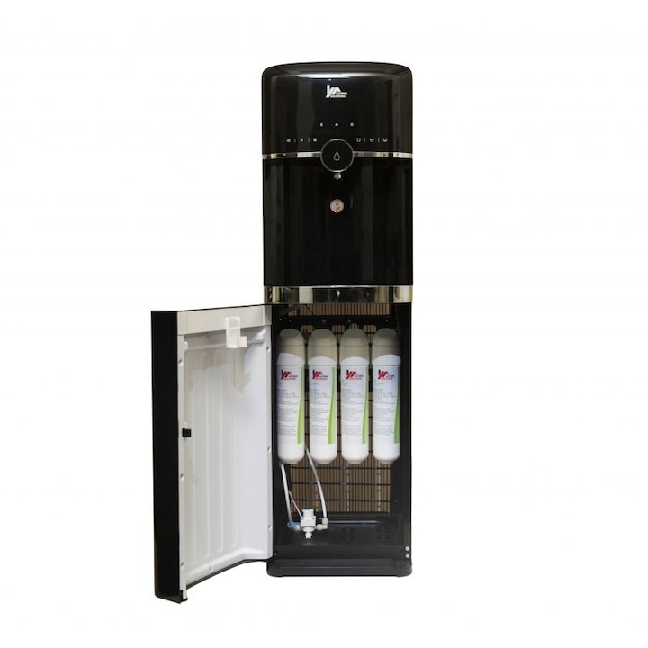 Dozator apa cu sistem de filtrare Living Solutions JL1643S, racordare la reteau de apa curenta, touch button, rezervor 5l, Negru