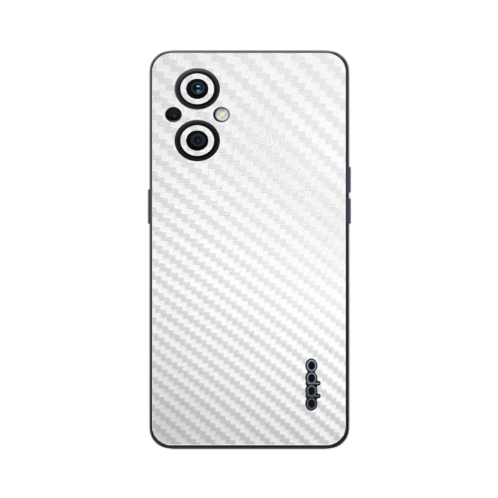 Защитно фолио iSkinz за Oppo Reno7 Lite 5G, Reno7 Z 5G - Carbon White Simple Cut, Adhesive Skin Full Body Cover for Back Case