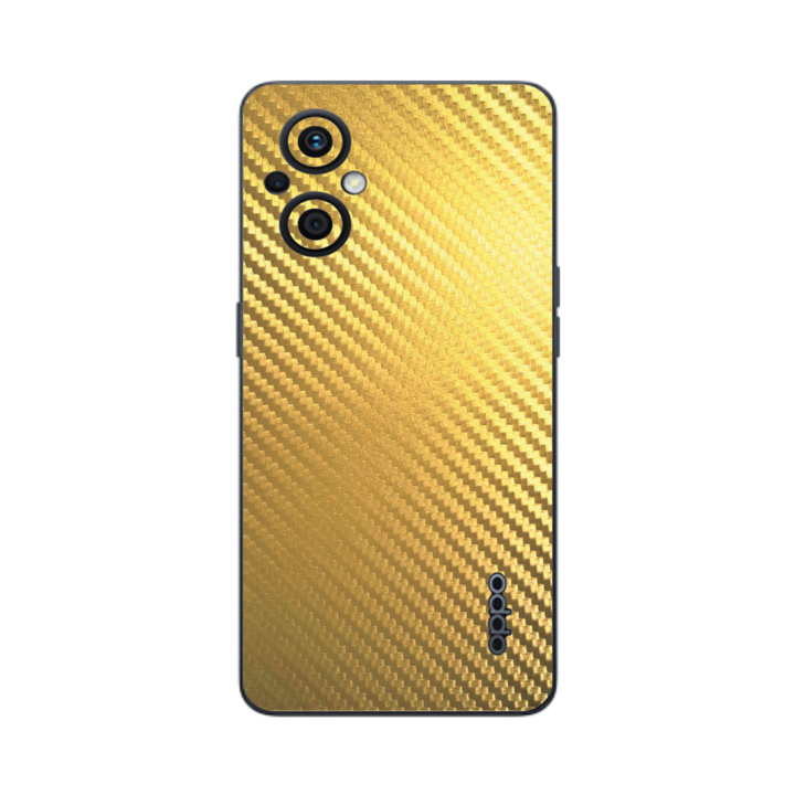 Защитно фолио iSkinz за Oppo Reno7 Lite 5G, Reno7 Z 5G - Carbon Gold Simple Cut, Adhesive Skin Full Body Cover for Back Case