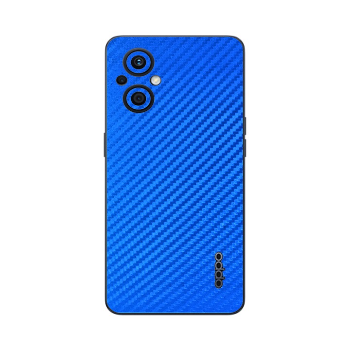 Защитно фолио iSkinz за Oppo Reno7 Lite 5G, Reno7 Z 5G - Carbon Blue Simple Cut, Adhesive Skin, Back Cover