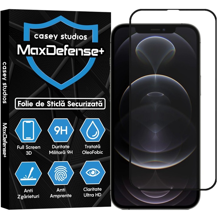 Casey Studios стъклен протектор съвместим с iPhone 12/12 Pro
