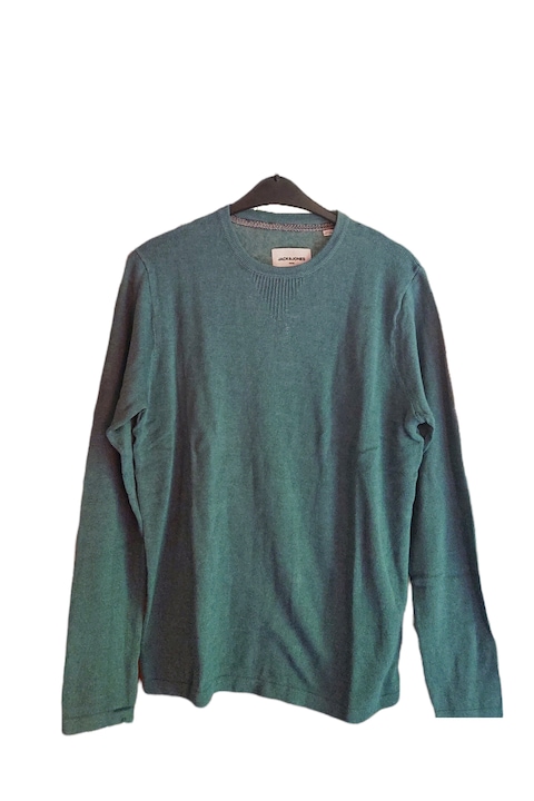 Мъжки пуловер Jack & Jones 12171296 10-84, Дълъг ръкав, Лен, Зелен, L