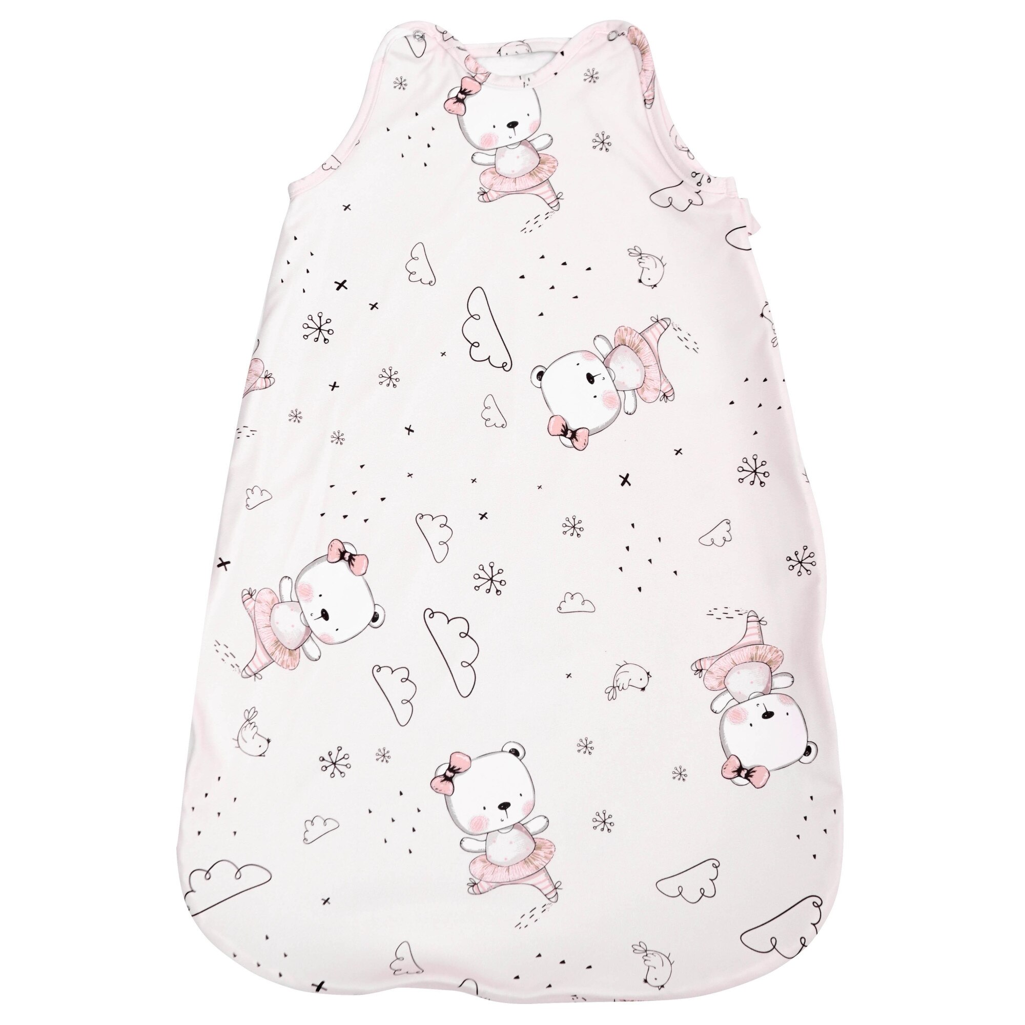 Sac de dormit de iarna, Lorelli, 85 cm, bumbac ranforce, Ballerina Bear Pink