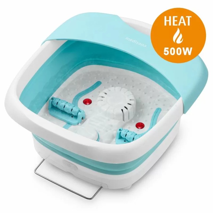 Масажна вана за крака Medisana FS 886 Foot Spa, Сгъваема, Функция затопляне, 500 W, До 45 размер на стъпалата, Син