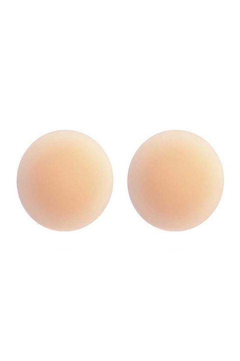Set 2 plasturi ASKSA, pentru mameloane, autocolanti, din silicon, diametru 8 cm, Nude