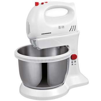 Mixer cu bol Heinner HMBR-300W, Bol Rotativ Inox, 300W, 3.4L, Alb Mixer cu bol Heinner HMBR-300W, Bol Rotativ Inox, 300W, 3.4L, Alb