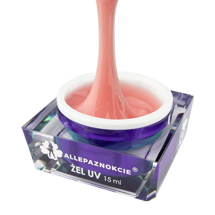 Gel pentru unghii, Allepaznokcie, Perfect French Blush Cover, Roz, 15 ml