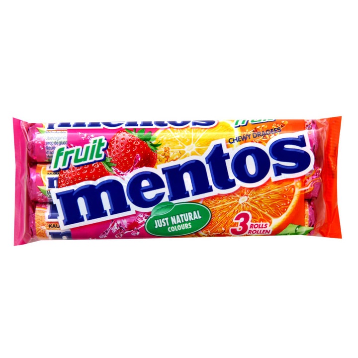 Dropsuri cu Fructe de Padure Mentos, 3x38 g
