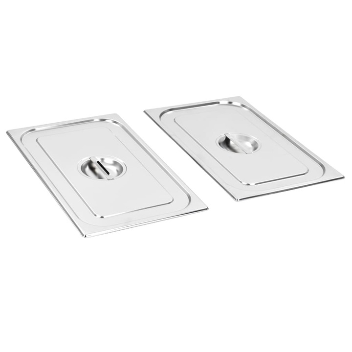 Set capace pentru tava GN 1/1 vidaXL, 2 piese, otel inoxidabil