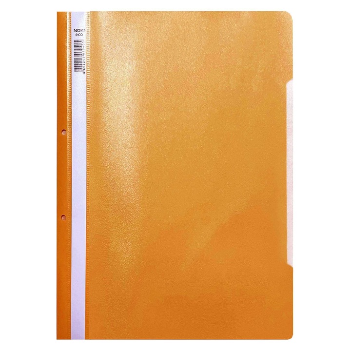 Папка Noki A4, Пластмасова, С шина и отвори, Оранжев