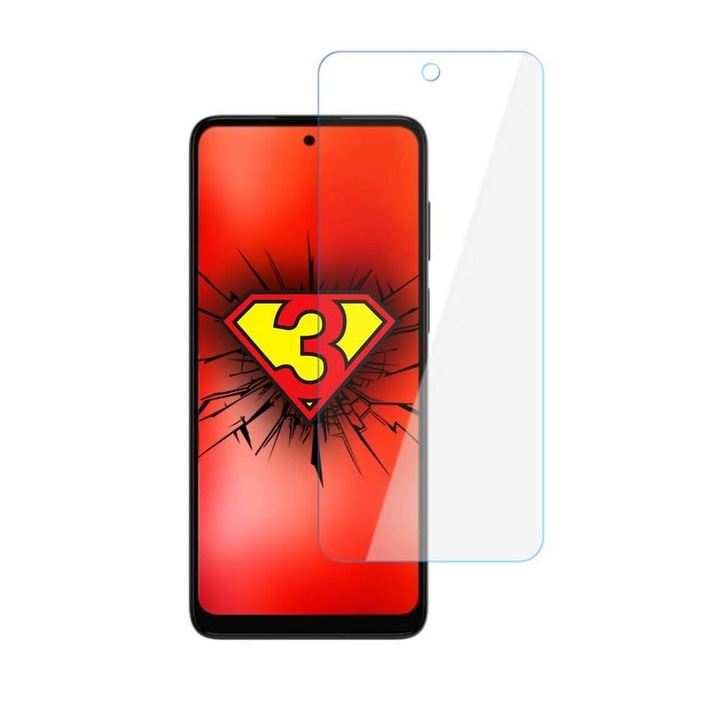 Képernyőfólia 3MK FlexibleGlass, Motorola Moto G22 / Moto E32 / Moto E32s-hez, Hibrid szerkezet, 7H, 0,3 mm, Átlátszó