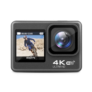Camera de actiune HouDeOS™ cu ecran dublu, 6-AXIS EIS Anti-Shake, Inregistreaza pana la 4K 60FPS si fotografii de 20MP, 30M Waterproof, cu card de stocare de 64GB si 2 x baterii