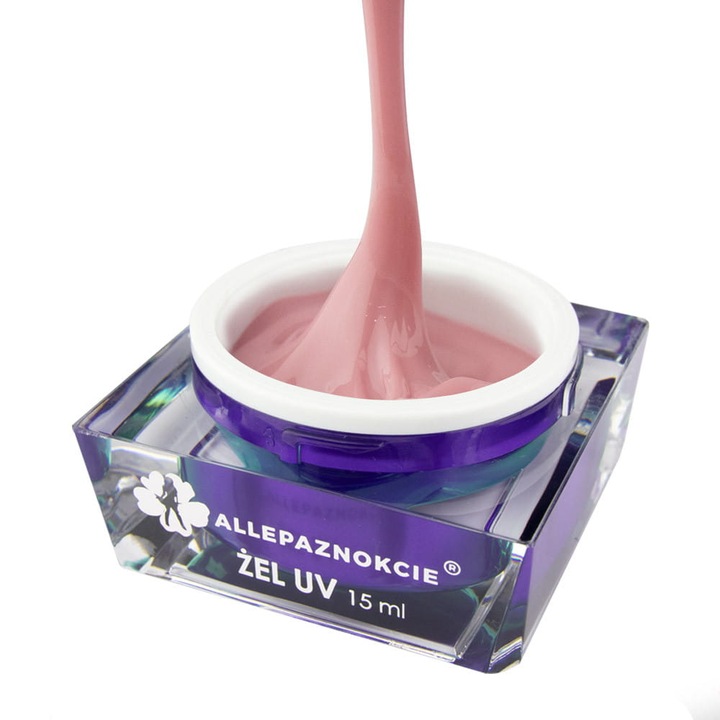 Gél köröm, Allepaznokcie, Jelly Nude, Pink, 15 ml