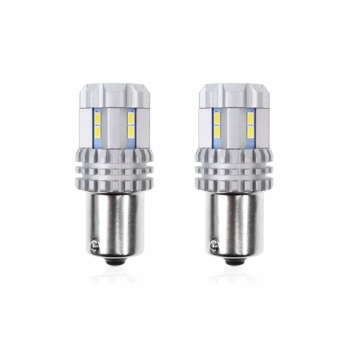 Autó izzó készlet LED CANBUS P21 R5W/R10W 22 SMD Fehér 12V/24V, AMIO