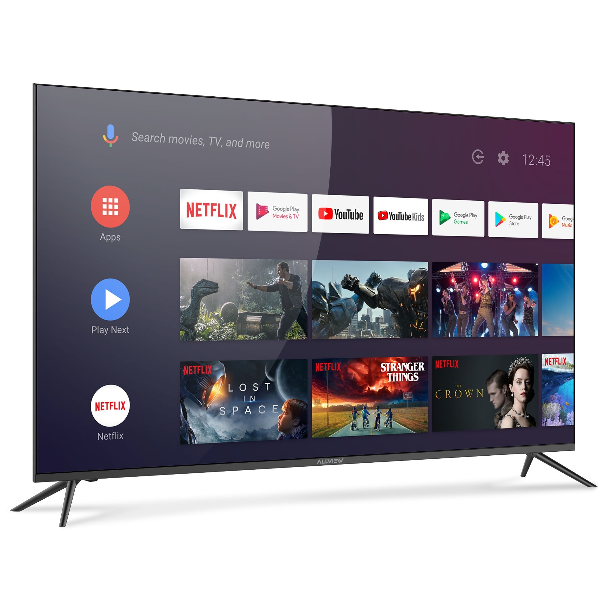 Televizor QLED Smart Allview, sistem de operare Android TV 9.0, rezolutia Ultra HD / 4K, tehnologie HDR, Wireless, LAN, Bluetooth, diagonala de 126 cm, negru
