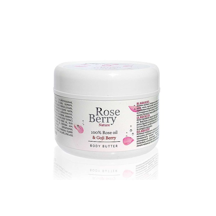 Unt de corp, Bulgarian Rose, Cu trandafiri si boabe de Goji, 240ml
