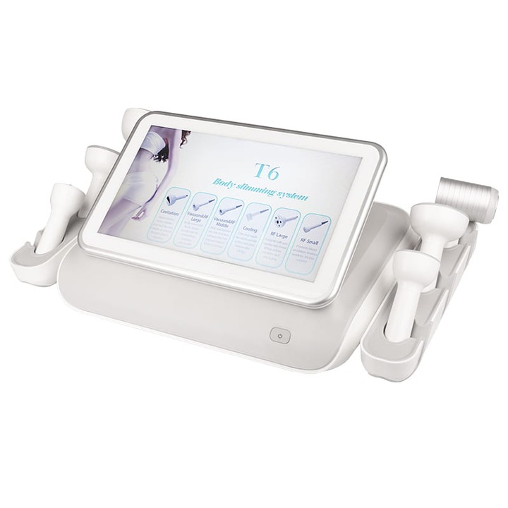 Aparat profesional multifunctional pentru slabit Activeshop, Elegante Platinum T6, 6 capete, Gri