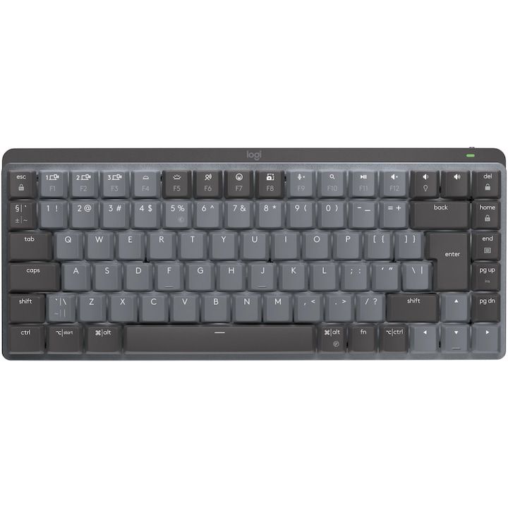 Безжична клавиатура Logitech MX Mechanical Perfomance Mini, Осветление, Тиха, USB, BT, US INT, Черен
