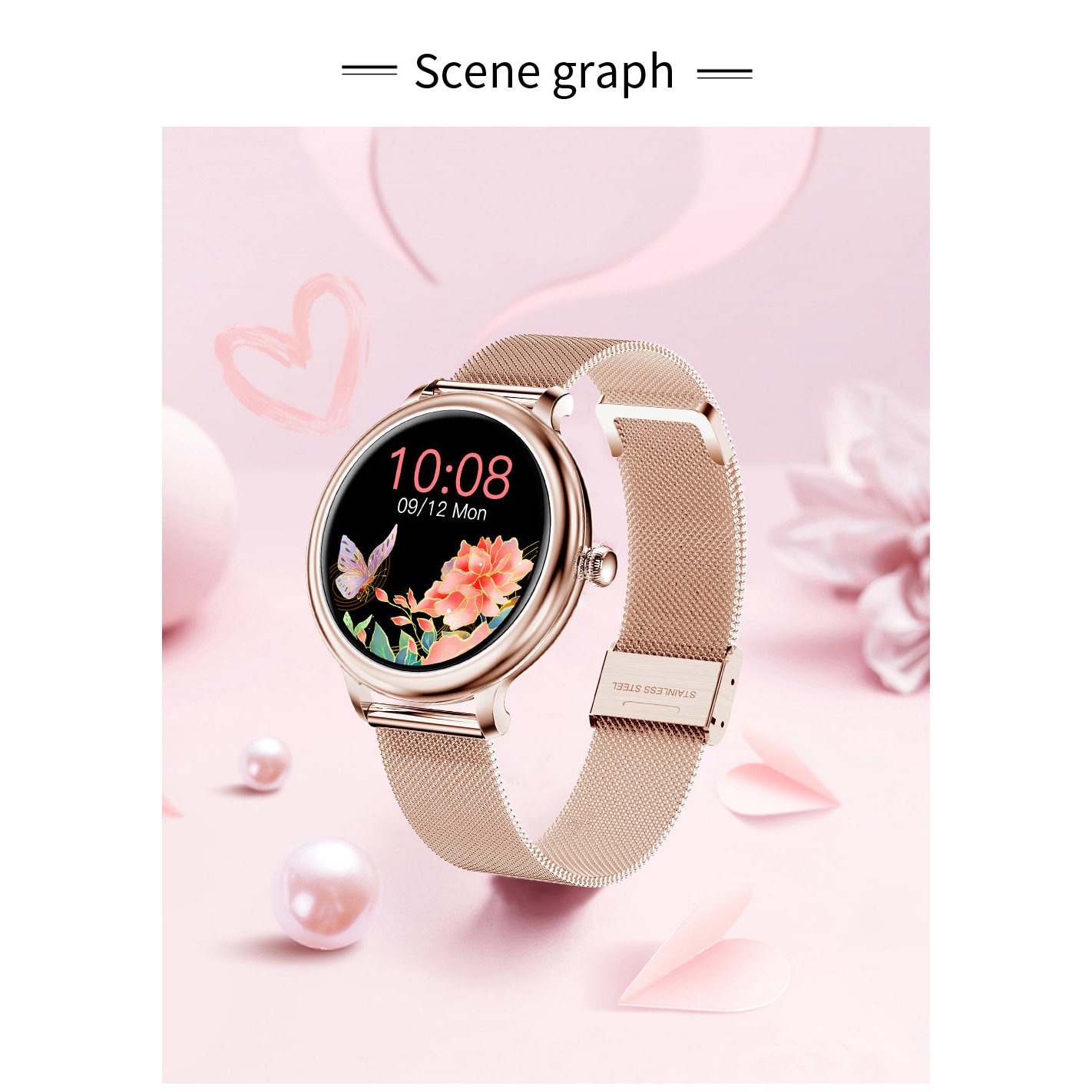 Smartwatch Rubin™ GOLD IdealStore Full HD, 1,09-инчов екран с резолюция ...