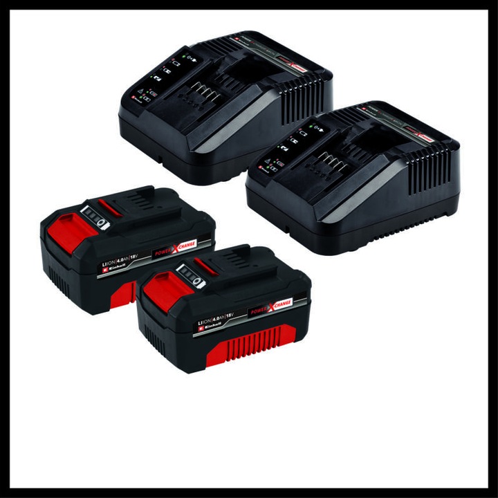 Einhell GE-CM 36/36Li Kit akkus fűnyíró, 2x4,0 Ah PXC akku, töltő, 3400 ford./perc, 40l