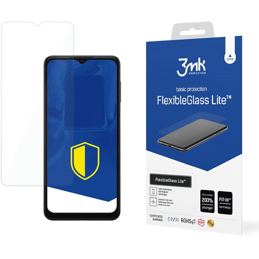 Folie ecran 3MK FlexibleGlass Lite, pentru Samsung Galaxy A13 5G / Galaxy A04s, Structura hibrida, 6H, 0.16 mm, Transparent