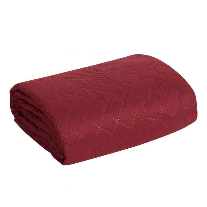 Cuvertura De Pat, Eurofirany, Boni/5, Strat De Umplutura Elastica, Matlasare La Cald Fara Fir, Durabilitatea Materialului, 240 x 220 cm, Rosu