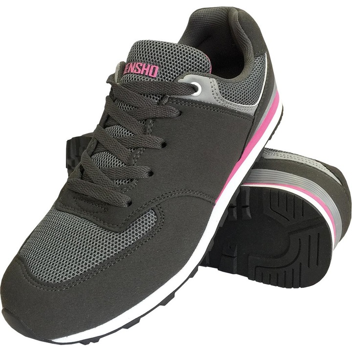 Pantof dama, Piele sintetica, Negru, Alb/Negru