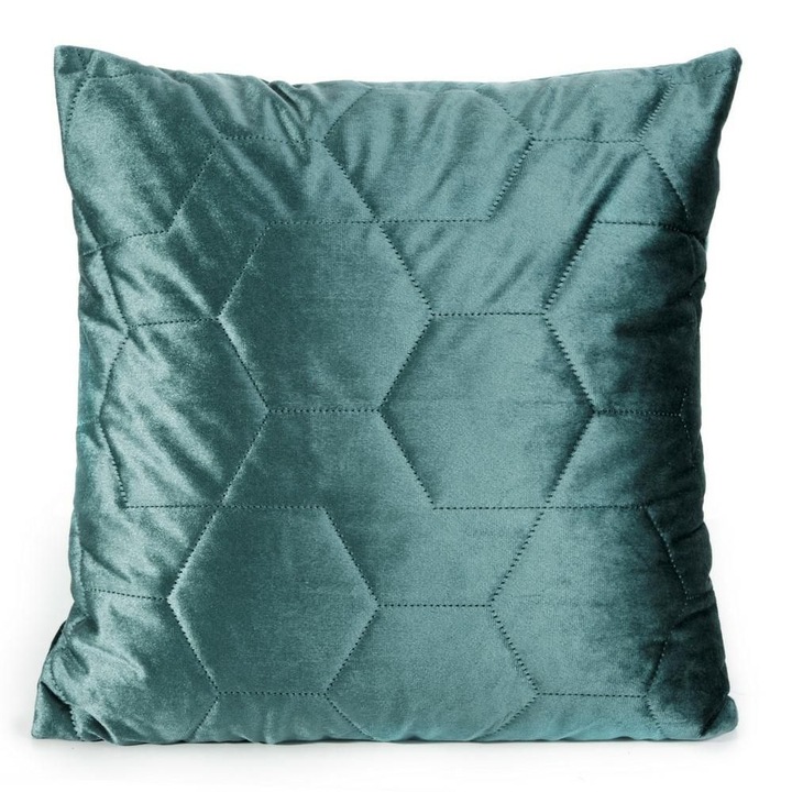 Fata de perna, Eurofirany, 45 x 45 cm, Poliester/Catifea, Turcoaz