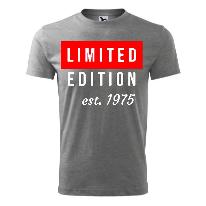 Tricou barbati personalizat, gri, Limited edition 1975, XL