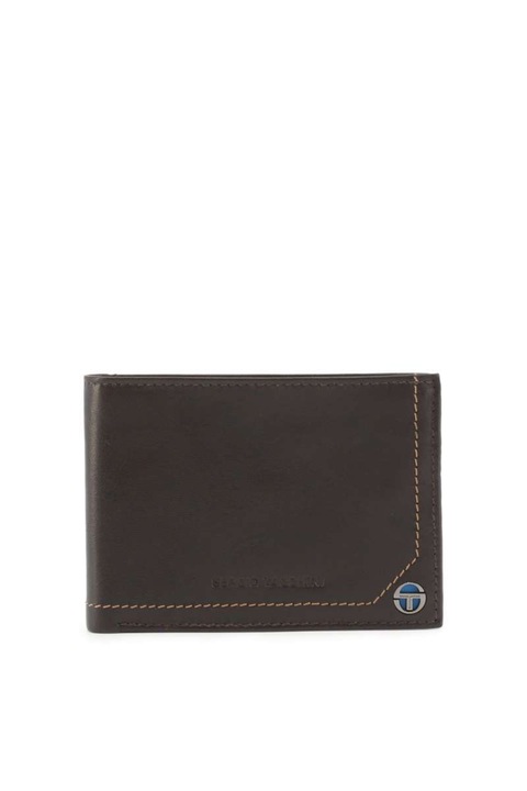 Portofel barbati, Sergio Tacchini, Piele, 12 x 8.5 cm, Maro