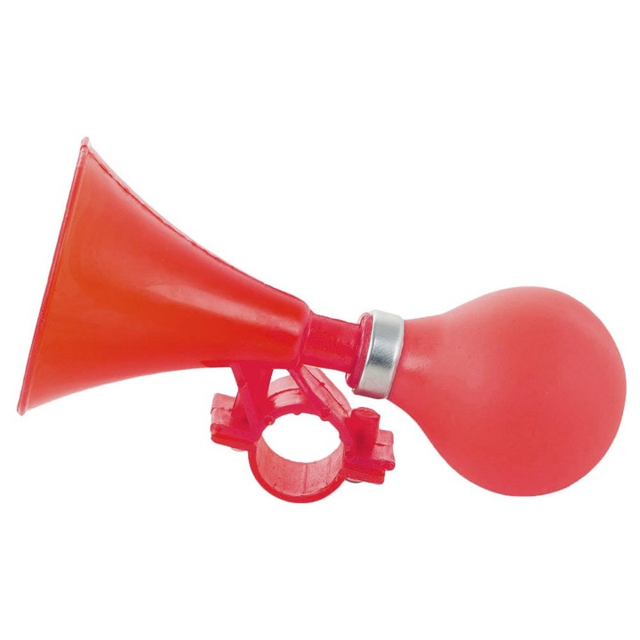 Claxon trompeta pentru bicicleta copii, lungime 14,5 cm, culoare rosie