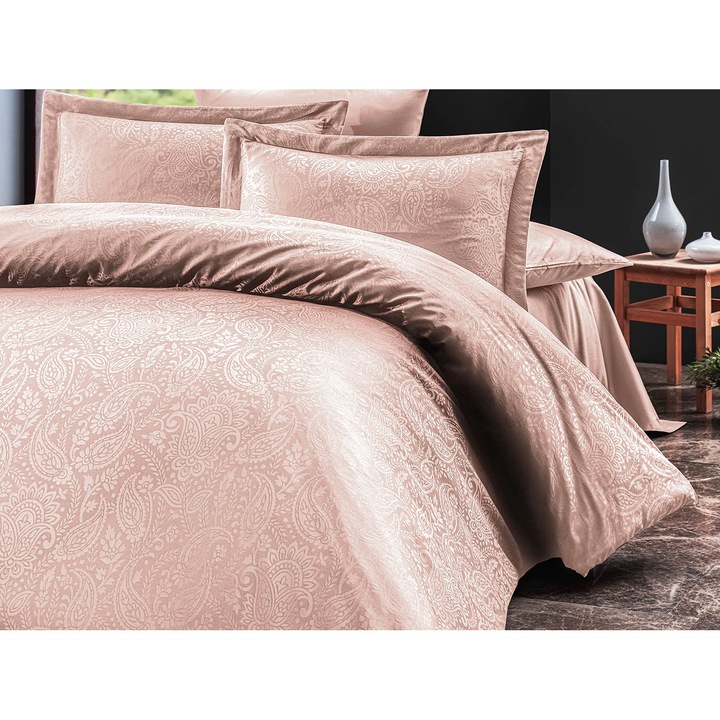 Set lenjerie de pat din bumbac satinat, Darymex, 160x200/2x(70x80), Roz
