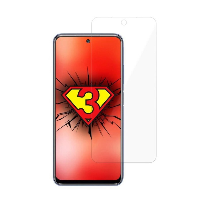 Folie ecran 3MK FlexibleGlass Lite, pentru Xiaomi Redmi 10, Structura hibrida, 6H, 0.16 mm, Transparent