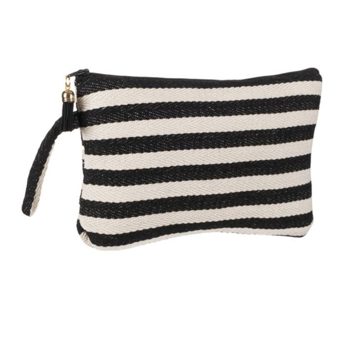 Portfard in dungi, alb/negru, 22x15 cm