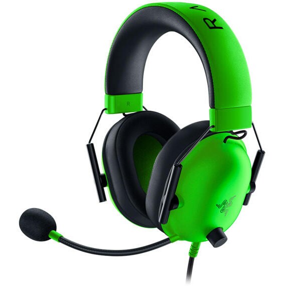 Casti cu fir pentru gaming, Razer, Blackshark V2 X Gamer, PC/PS/XBOX, conector jack de 3.5 mm, Verde