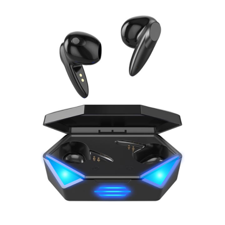 Casti TWS Stereo SeveShop G73, Wireless universale, sport, gaming, noise cancelling, Bluetooth 50, led, Compatibile IOS/Android - negru