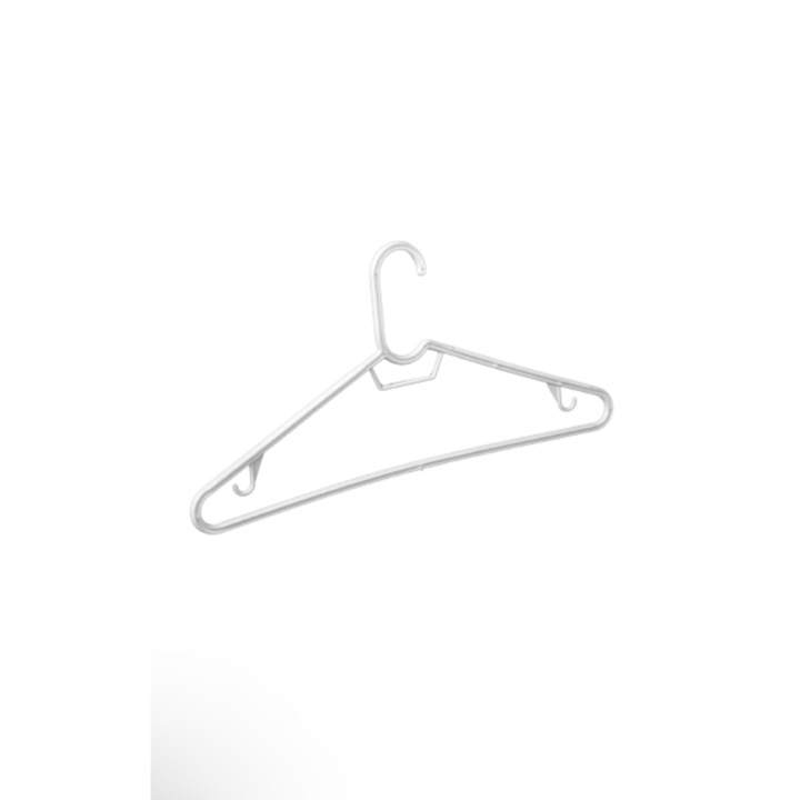 Set 6 umerase din plastic, alb, 42 cm