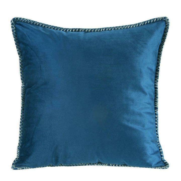 Fata de perna decorativa Eurofirany, 45x45, bleumarin, velur