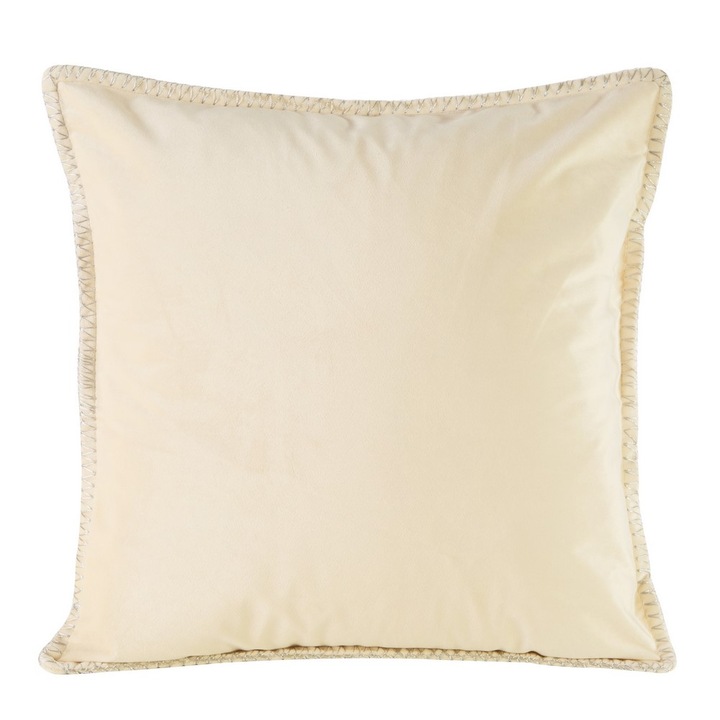 Fata de perna decorativa Eurofirany, velur, crem, 45x45cm