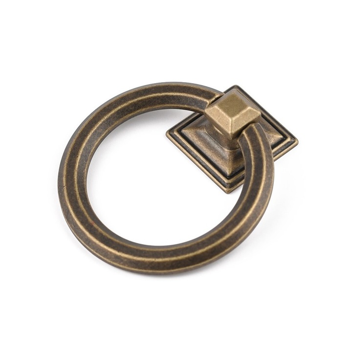 Maner pentru mobila Enzo Square, finisaj alama antichizata CB, Ø 75 mm