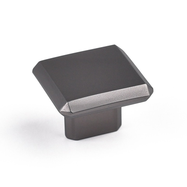 Buton pentru mobila Carli, finisaj negru gun metal CB, 16 mm