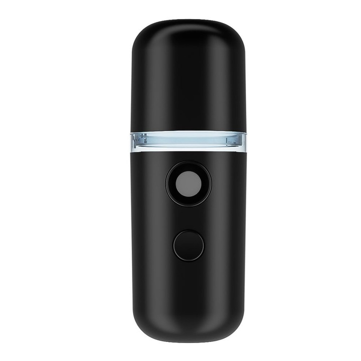 Difuzor, Nano Mist, Sprayer, Portabil, Incarcare USB, pentru Umidificare, Dezinfectare, Nebulizare, Rezervor 30ml, Negru