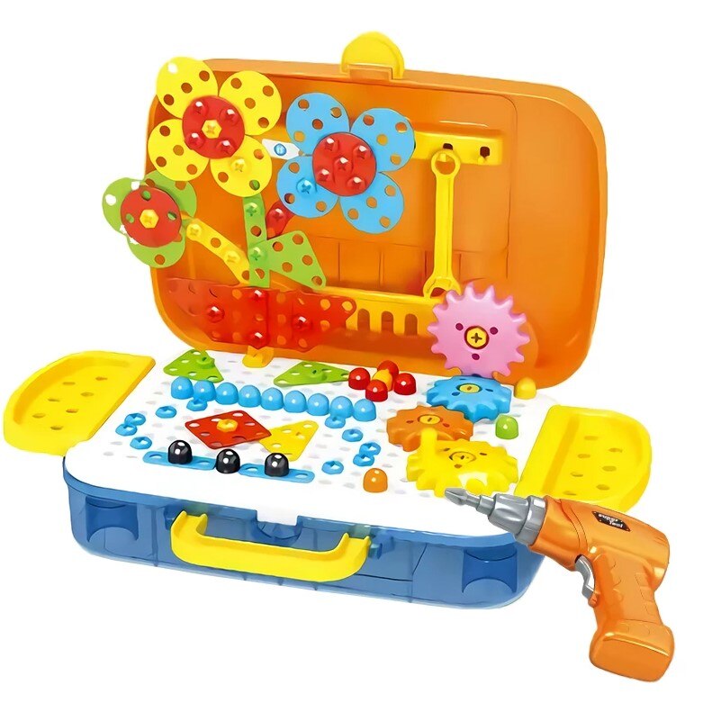 Образователна игра за конструиране, Монтесори, мозаечен пъзел, с ...