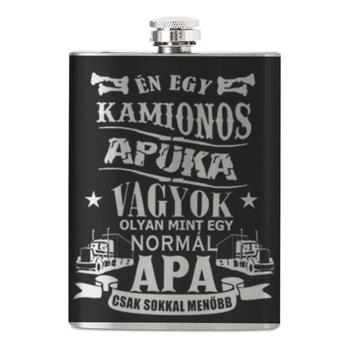 Kamionos apuka 1 fém laposüveg flaska