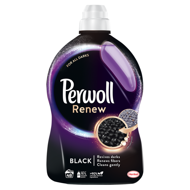 Detergent lichid pentru rufe Perwoll Renew Black, 48 spalari, 2.88 l