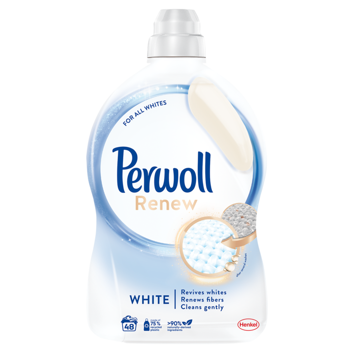 Detergent lichid pentru rufe Perwoll Renew White, 48 spalari, 2.88 l