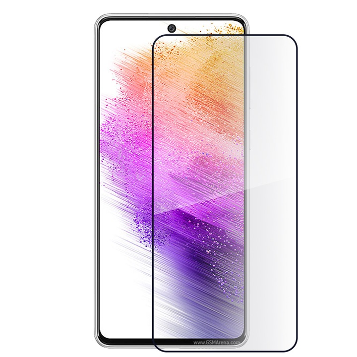 SILKASE üvegfólia Samsung Galaxy A73/A73 5G telefonhoz, Full Glue, Teljes kijelző, fekete
