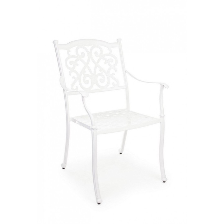 4 db fehér vas szék készlet Ivrea 65x60x92 cm